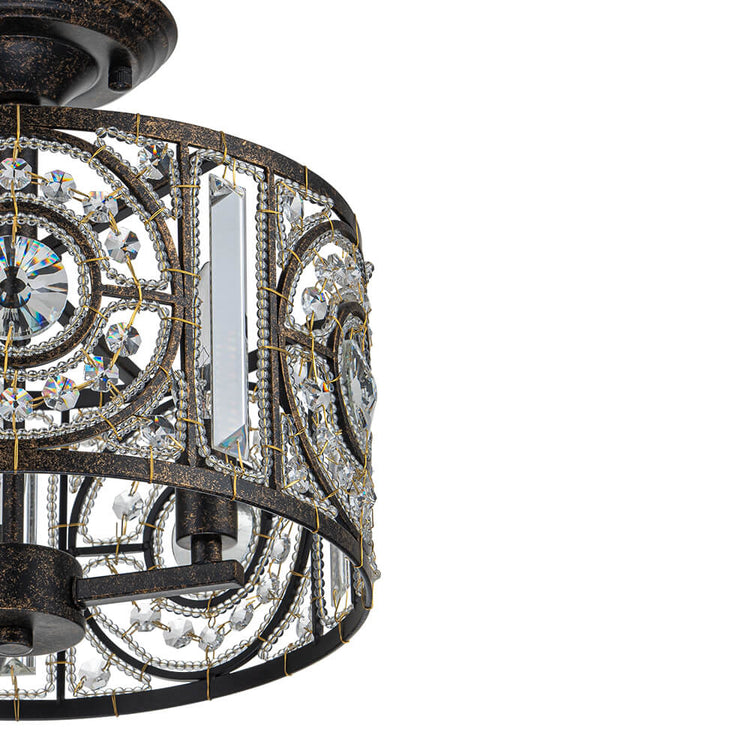Plafonnier Salon Tambour en Cristal