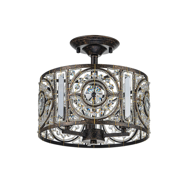Plafonnier Salon Tambour en Cristal