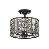 Plafonnier Salon Tambour en Cristal