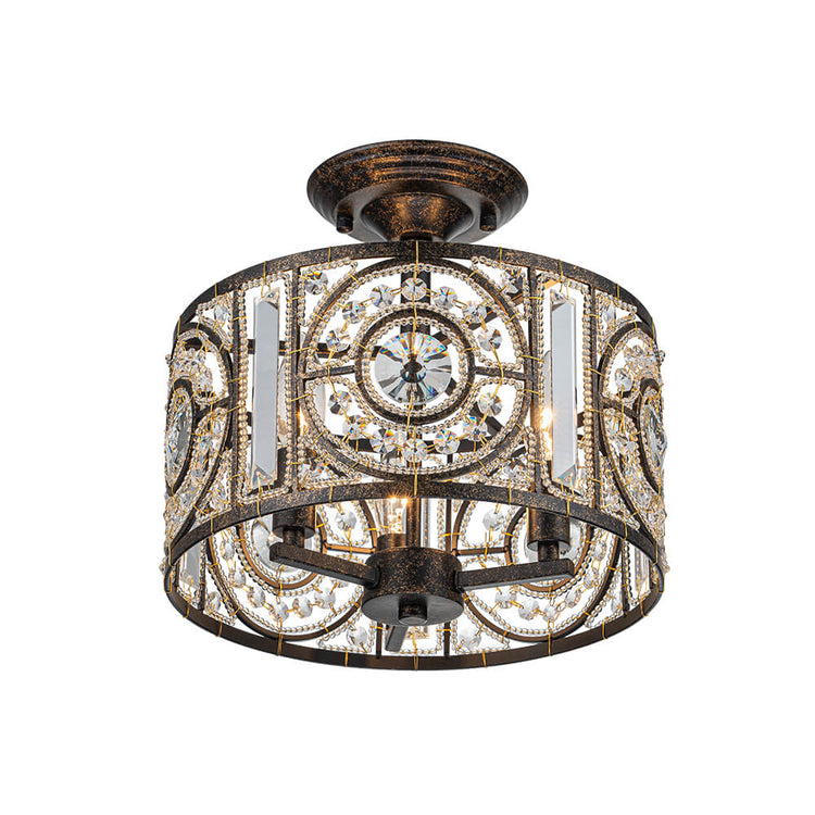 Plafonnier Salon Tambour en Cristal