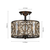 Plafonnier Salon Tambour en Cristal