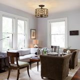 Plafonnier Salon Tambour en Cristal