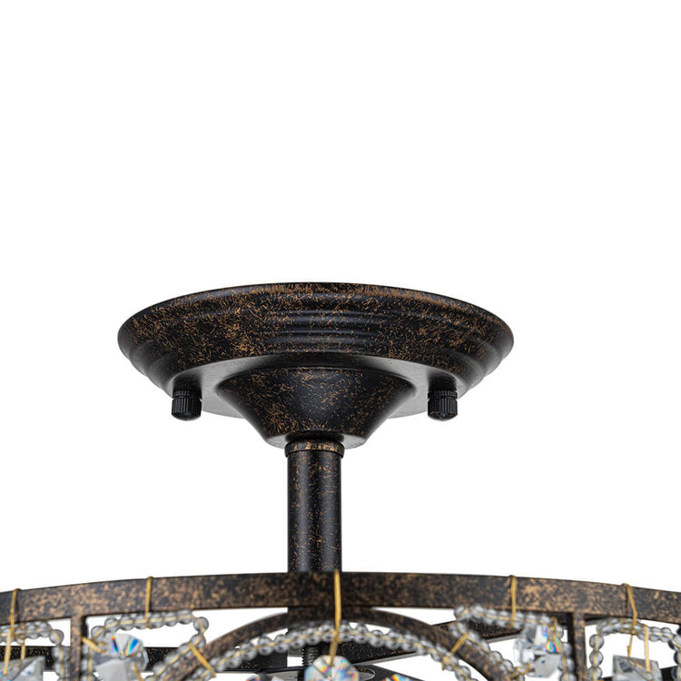 Plafonnier Salon Tambour en Cristal