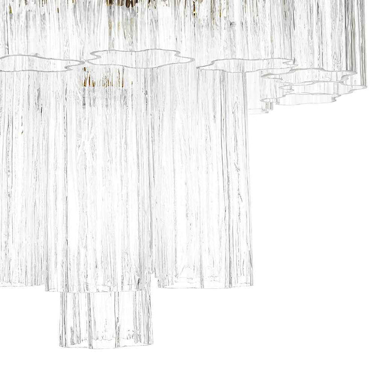 Ensemble de franges en verre texturé blanc, éléments du lustre