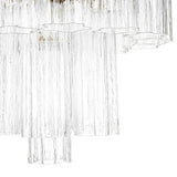 Lustre Verre 3 Lumières Texturé Tube Deux-à Étages