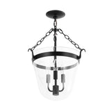 Suspension Verre 3 Lumières Lanterne Transparent pour Salle à Manger
