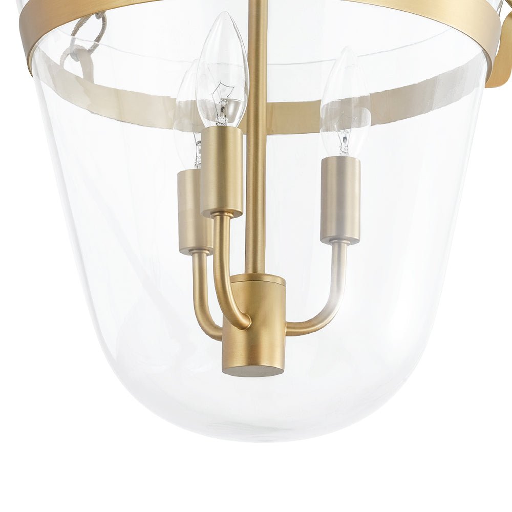 Suspension Verre 3 Lumières Lanterne Transparent pour Salle à Manger