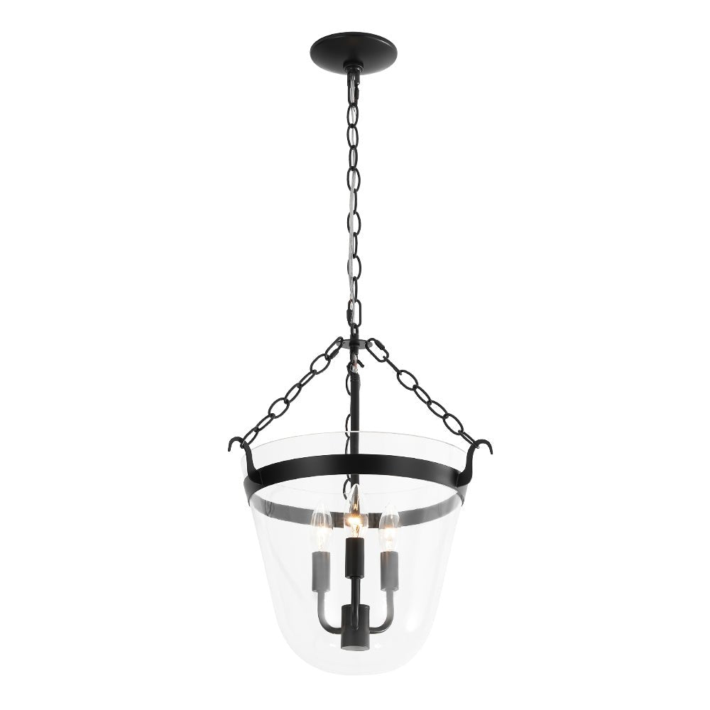 Suspension Verre 3 Lumières Lanterne Transparent pour Salle à Manger