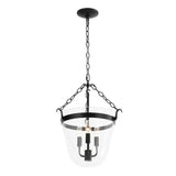 Suspension Verre 3 Lumières Lanterne Transparent pour Salle à Manger