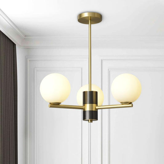 Lustre Salon Spoutnik 3 Lumières en Verre