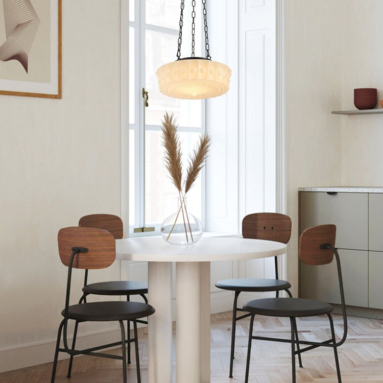 Suspension Salle à Manger en Verre Blanc 35 cm