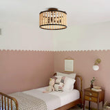 Plafonnier Salon Rond en Bois