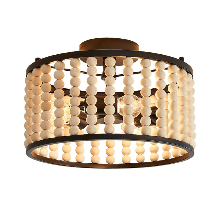 Plafonnier Salon Rond en Bois