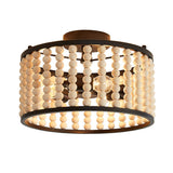 Plafonnier Salon Rond en Bois