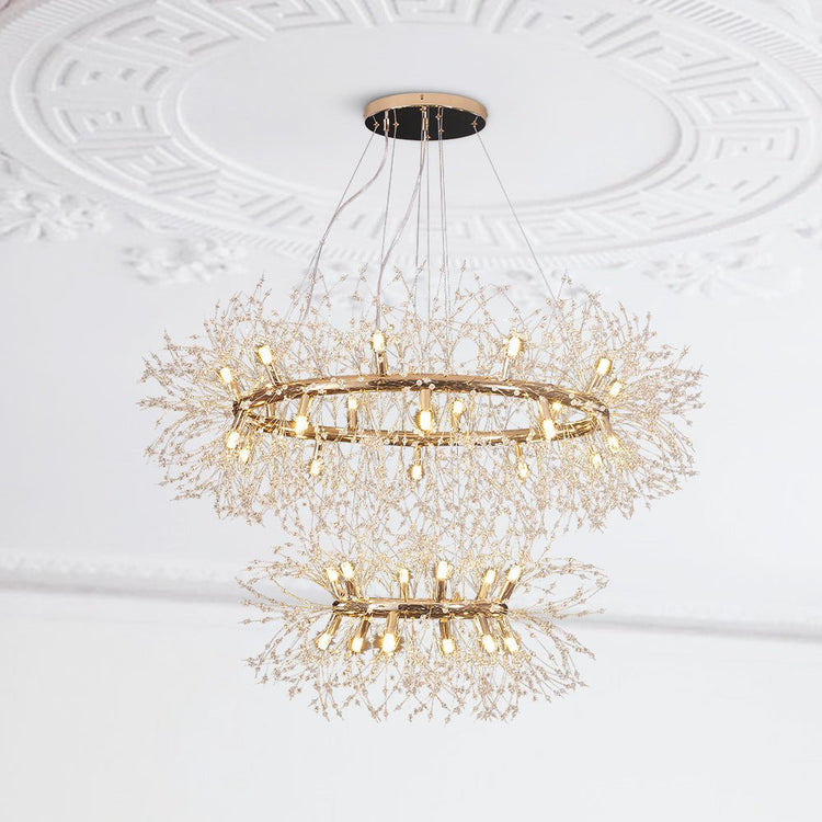 Lustre Salon Feu D'Artifice en Laiton