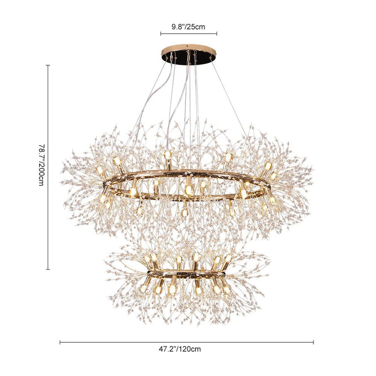 Lustre Salon Feu D'Artifice en Laiton