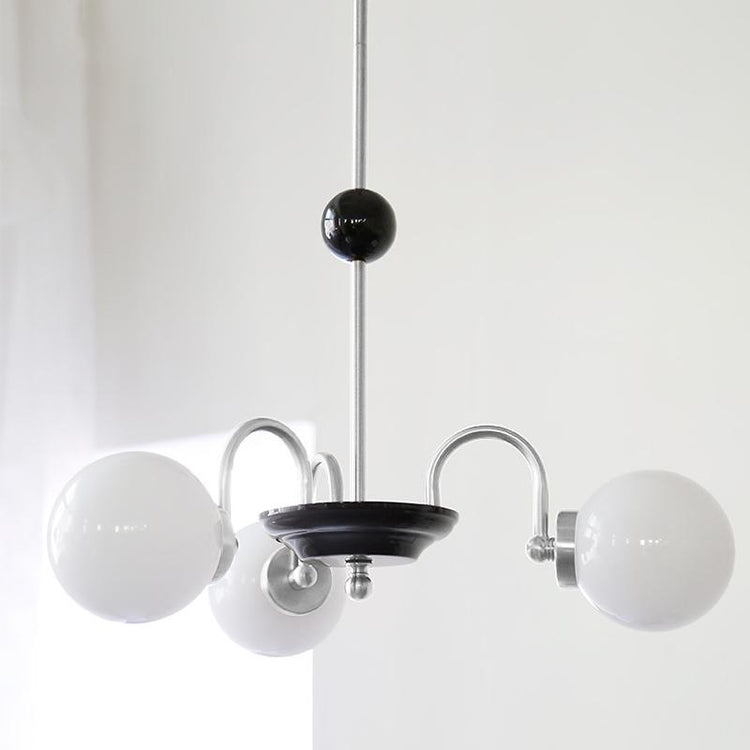 Lustre Salon Boule 5 Lumières en Verre 70 cm