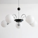 Lustre Salon Boule 5 Lumières en Verre 70 cm