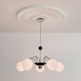 Lustre Salon Boule 5 Lumières en Verre 70 cm