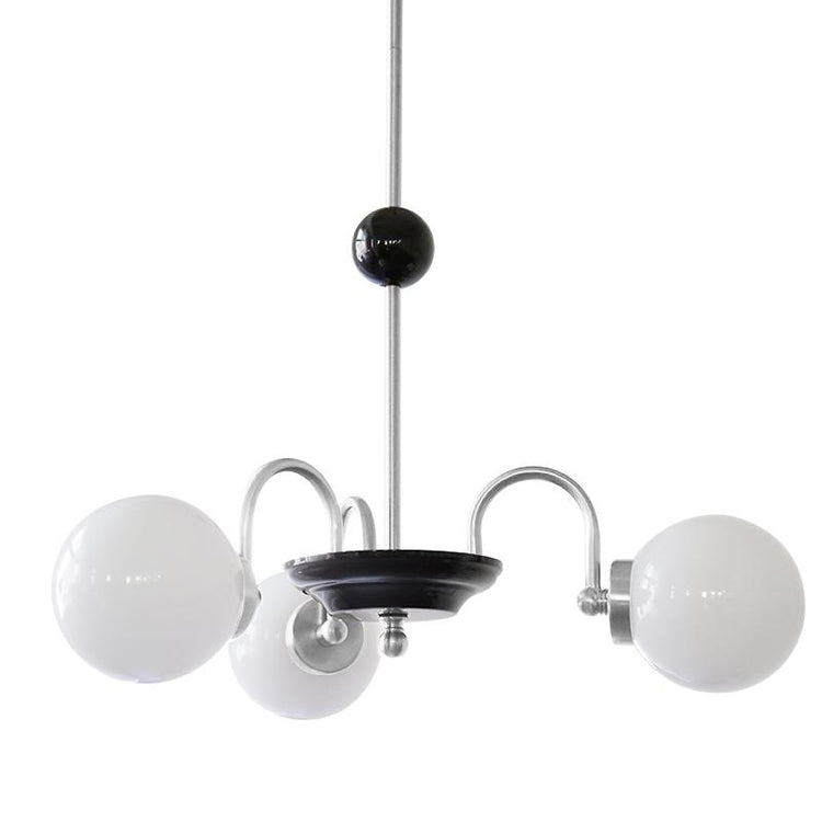 Lustre Salon Boule 5 Lumières en Verre 70 cm