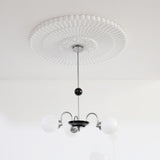 Lustre Salon Boule 5 Lumières en Verre 70 cm