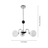 Lustre Salon Boule 5 Lumières en Verre 70 cm