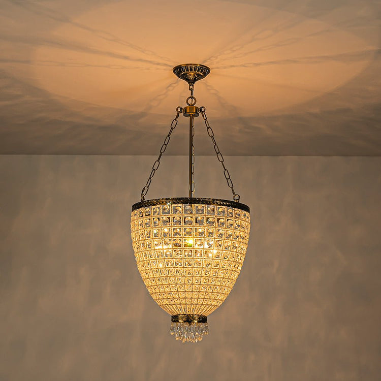 Lustre Salle à Manger 4 Lumières en Cristal