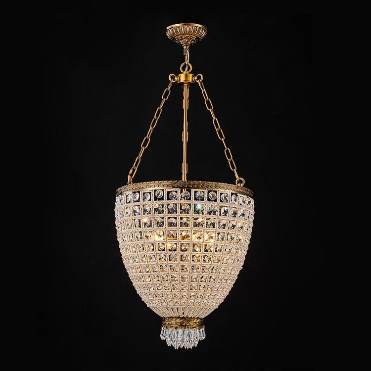 Lustre Salle à Manger 4 Lumières en Cristal