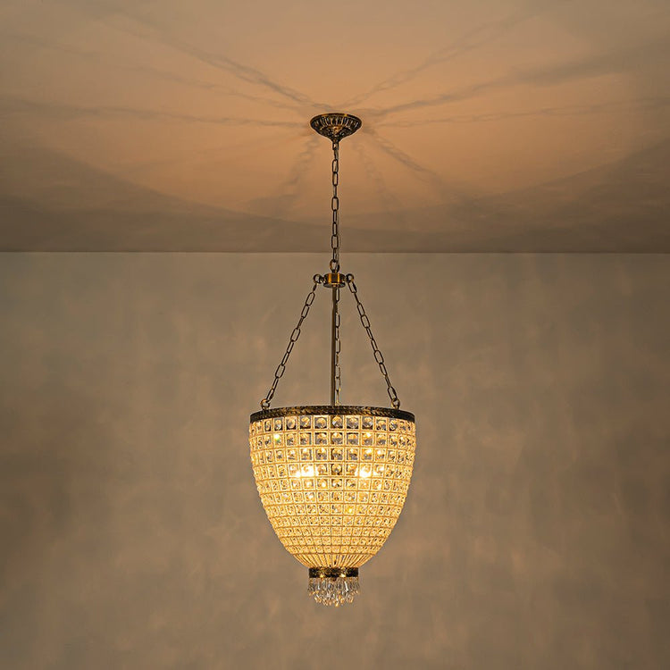 Lustre Salle à Manger 4 Lumières en Cristal