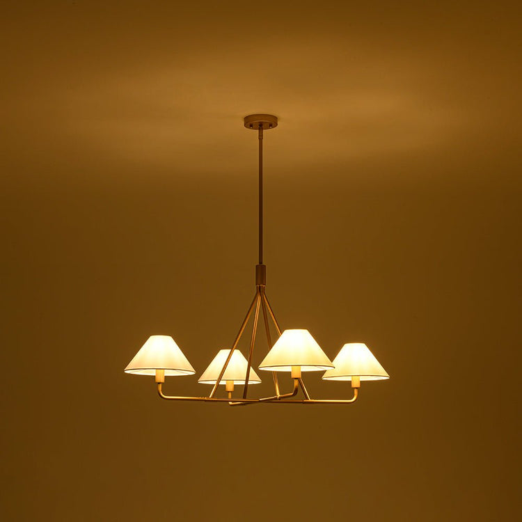 Lustre Salle à Manger Cône en Tissu