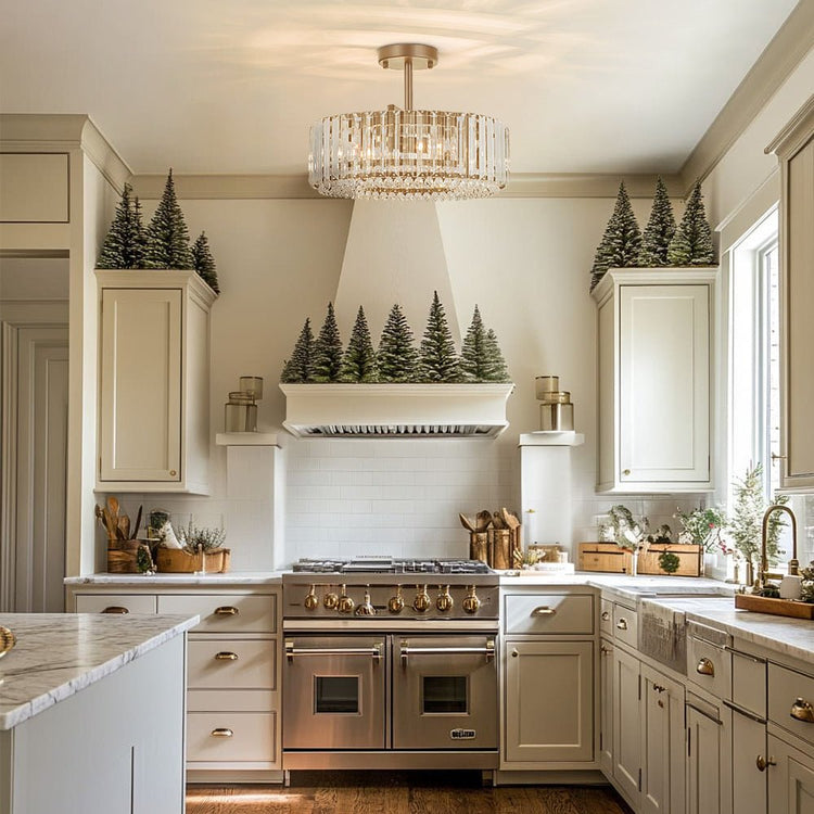 Plafonnier Cuisine Tambour en Cristal