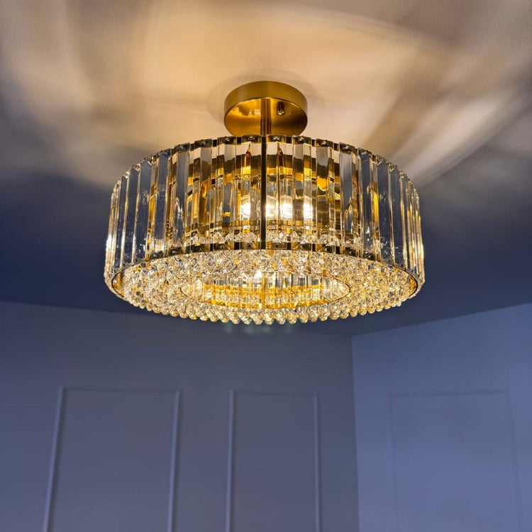 Plafonnier Cuisine Tambour en Cristal
