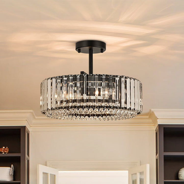 Plafonnier Cuisine Tambour en Cristal