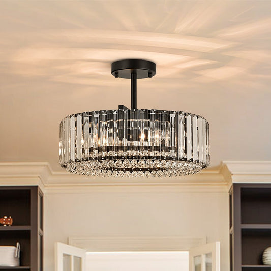 Plafonnier Cuisine Tambour en Cristal