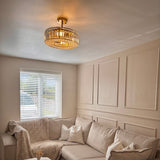 Plafonnier Cuisine Tambour en Cristal