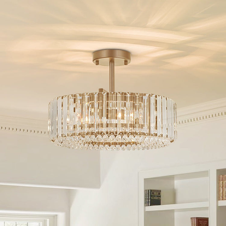 Plafonnier Cuisine Tambour en Cristal