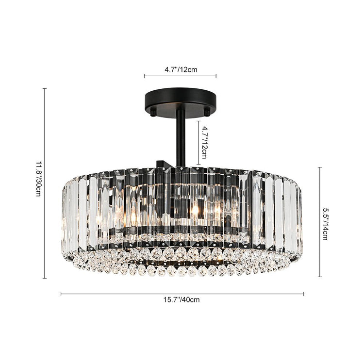 Plafonnier Cuisine Tambour en Cristal