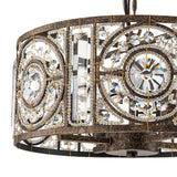 Lustre Cristal Verre 4 Lumières Tambour pour Salle à Manger
