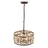 Lustre Cristal Verre 4 Lumières Tambour pour Salle à Manger