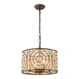 Lustre Cristal Verre 4 Lumières Tambour pour Salle à Manger