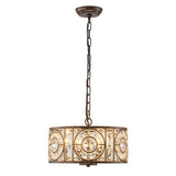 Lustre Cristal Verre 4 Lumières Tambour pour Salle à Manger