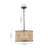 Lustre Cristal Verre 4 Lumières Tambour pour Salle à Manger