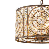 Lustre Cristal Verre 4 Lumières Tambour pour Salle à Manger