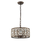 Lustre Cristal Verre 4 Lumières Tambour pour Salle à Manger