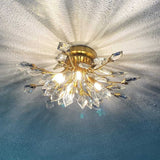 Lustre Salon Feuille en Cristal