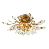Lustre Salon Feuille en Cristal