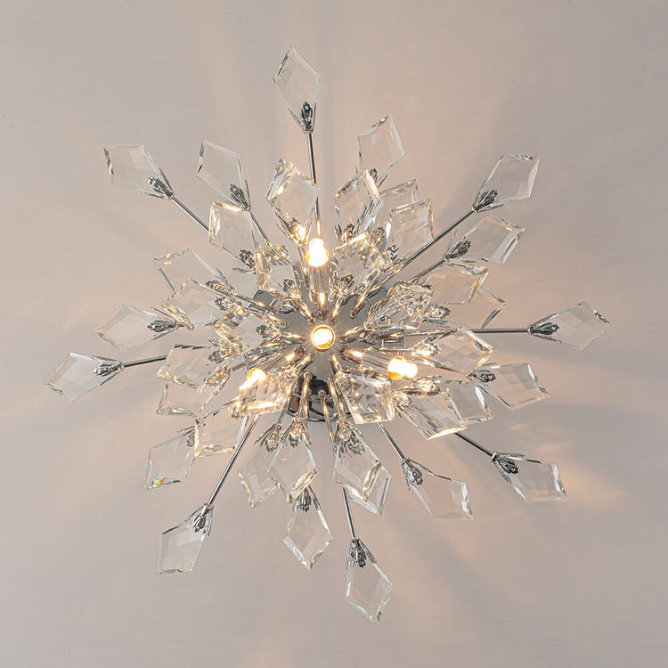 Lustre Salon Feuille en Cristal