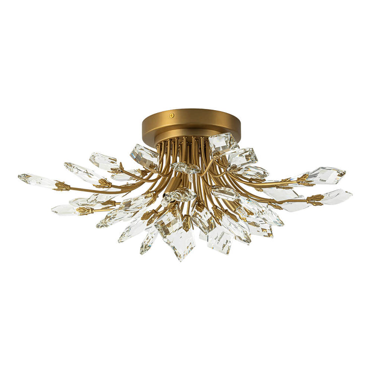 Lustre Salon Feuille en Cristal