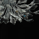 Lustre Salon Feuille en Cristal