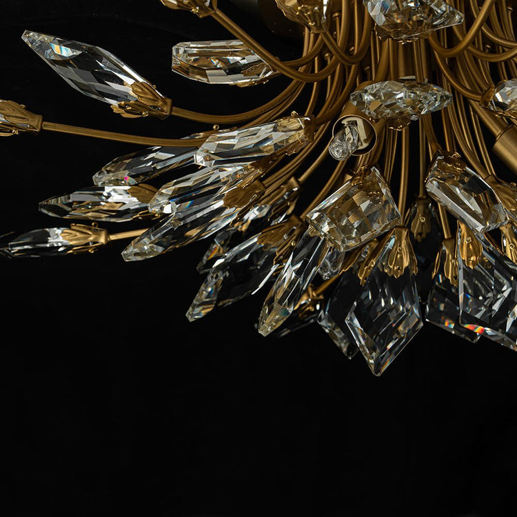 Lustre Salon Feuille en Cristal